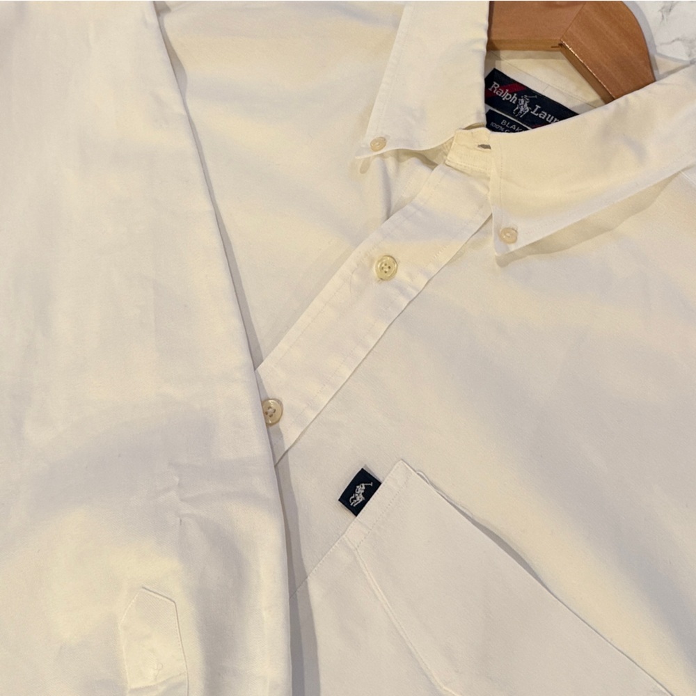 Vintage Ralph Lauren Blake Oxford Shirt – Men’s Large – White – Flag Label